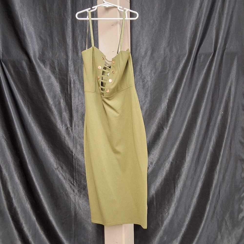 Privy Green Sleeveless Sheath Dress Sweetheart Neckline - Picture 4 of 9